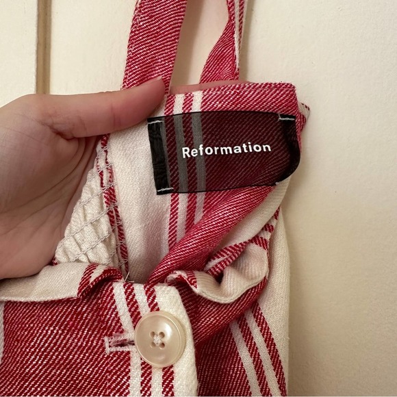 Reformation Coconut Romper in Cuba Stripe 2 - Picture 4 of 7